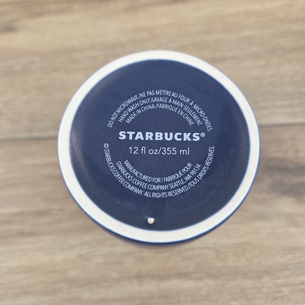 Starbucks 2017 Navy Blue Siren Mermaid Ceramic Tumbler Mug 12oz Anniversary - Picture 7 of 11